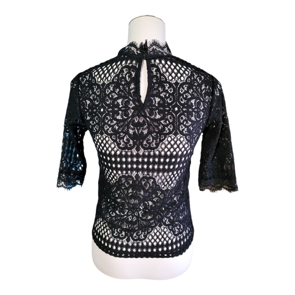 💕Zara Womens Lace Eyelet Boho Top Unlined Size S New - Picture 4 of 7